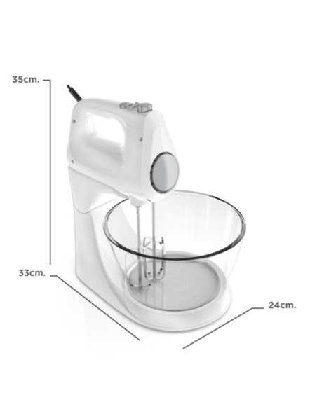 Batidora De Pedestal Black Decker 250 W 5 Velocidades 2 Tazones Vidr.-Plast. Turbo Blanca