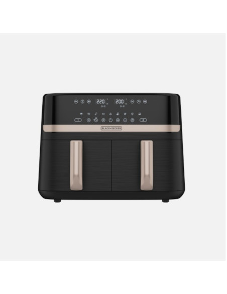 Freidora De Aire Black Decker Dual- 9 L - 2 Cestas- Funciones Preprogramadas Pantalla Tactil Negro