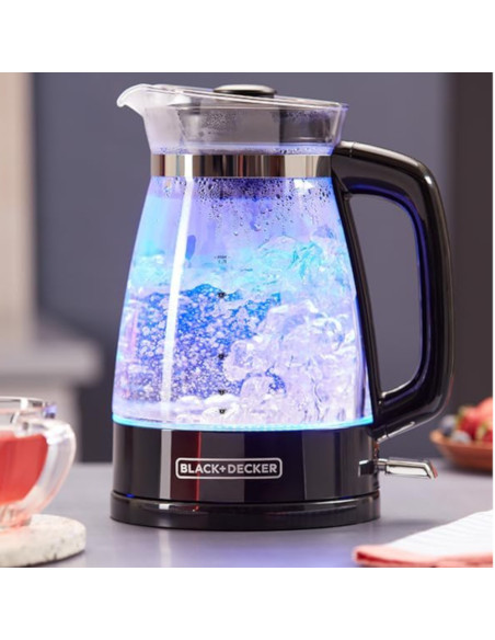 Tetera Eléctrica Black Decker-1.7 L-Luz LED-Apagado Automático-Base Giratoria Negro
