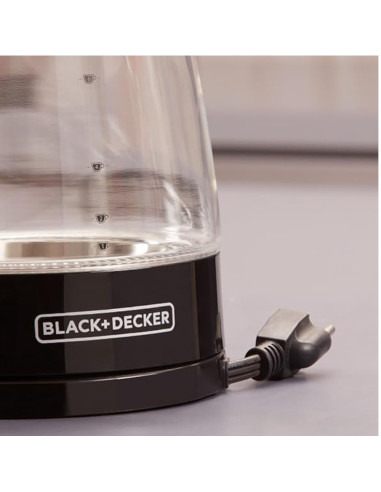 Tetera Eléctrica Black Decker-1.7 L-Luz LED-Apagado Automático-Base Giratoria Negro