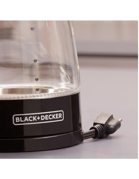 Tetera Eléctrica Black Decker-1.7 L-Luz LED-Apagado Automático-Base Giratoria Negro