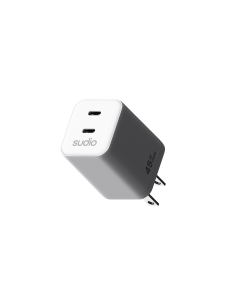 Cargador Tipo USB-C 45 W - 2 Puertos Blanco