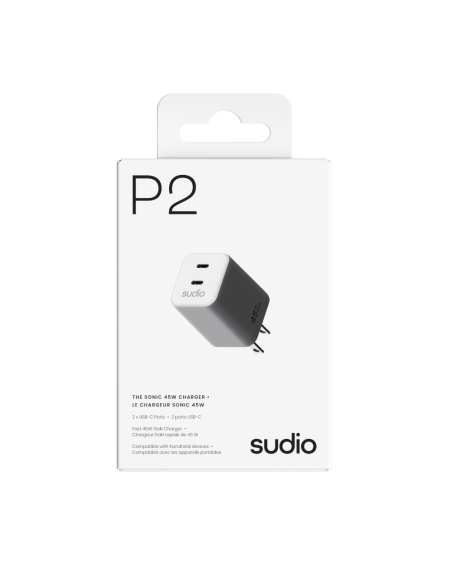 Cargador Tipo USB-C 45 W - 2 Puertos Blanco
