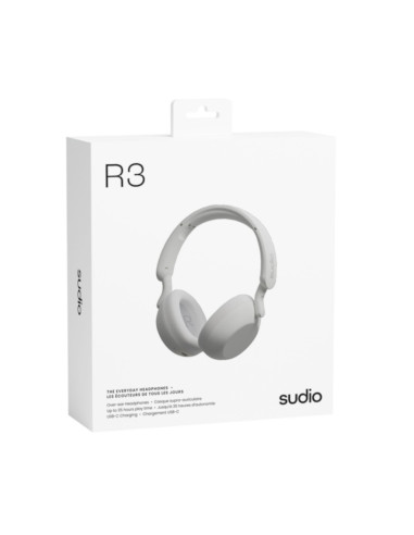 Audífonos Sudio R3 Inalámbrico Estilo Deportivo Conduccion Osea 40 mm Bt Blanco