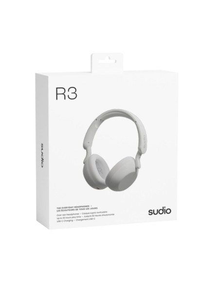 Audífonos Sudio R3 Inalámbrico Estilo Deportivo Conduccion Osea 40 mm Bt Blanco