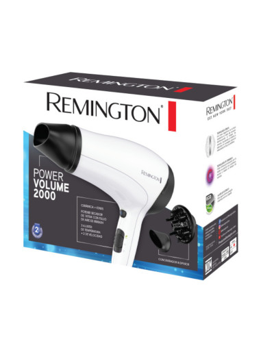 Secador De Cabello Remington 1875 W 3 Niveles 2 Velocidades Blanco