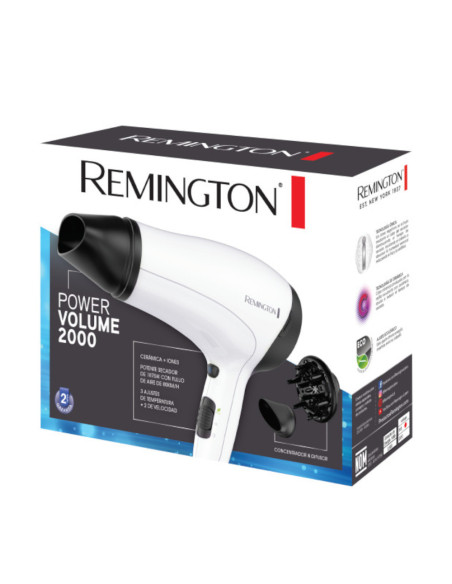 Secador De Cabello Remington 1875 W 3 Niveles 2 Velocidades Blanco