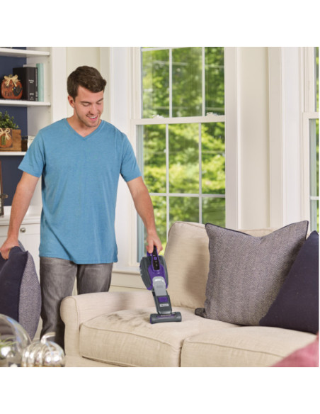 Aspiradora De Mano Black Decker Inalámbrica Para Mascotas 2 Velocidades Recargable Gris-Purpura