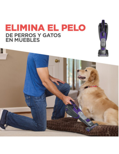 Aspiradora De Mano Black Decker Inalámbrica Para Mascotas 2 Velocidades Recargable Gris-Purpura