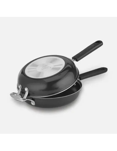 Set De Sartenes Entrelazados Cuisinart 2Pz Antiadhrente Cerámica Negro