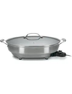 Sarten Eléctrico Cuisinart 1500 W Antiadherente Acero Inox. Ctrl Temperatura Tapa Transparente