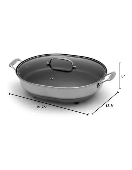 Sarten Eléctrico Cuisinart 1500 W Antiadherente Acero Inox. Ctrl Temperatura Tapa Transparente
