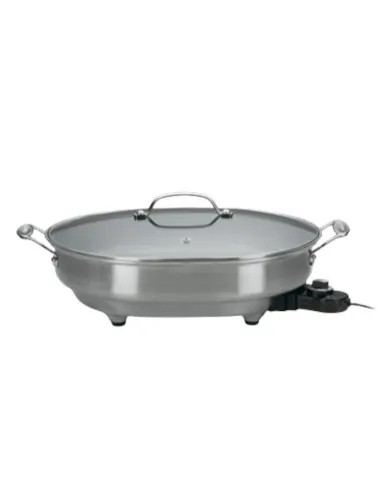Sarten Eléctrico Cuisinart 1500 W Antiadherente Acero Inox. Ctrl Temperatura Tapa Transparente