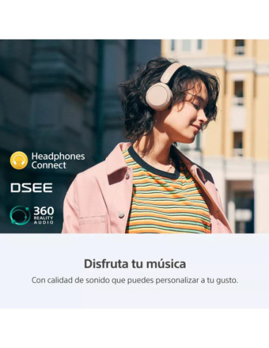 Audífonos Sony Inalámbrico Diadema 30 mm 20 20 kHz Microf Integr 50H Dur Crema