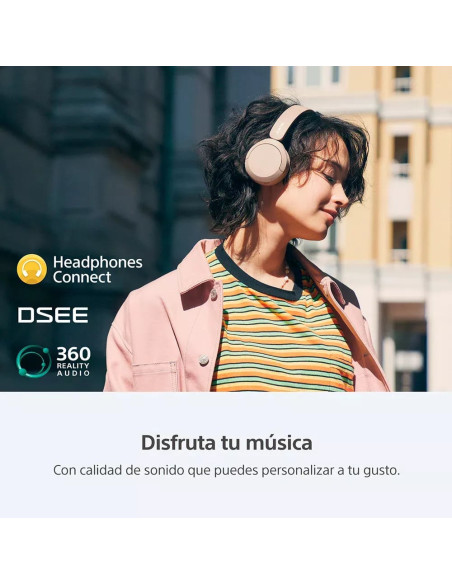 Audífonos Sony Inalámbrico Diadema 30 mm 20 20 kHz Microf Integr 50H Dur Crema