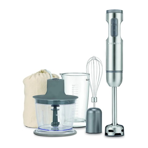 Batidora De Inmersion Cuisinart 300 W 2 Velocidades Con Accesorios Negro.
