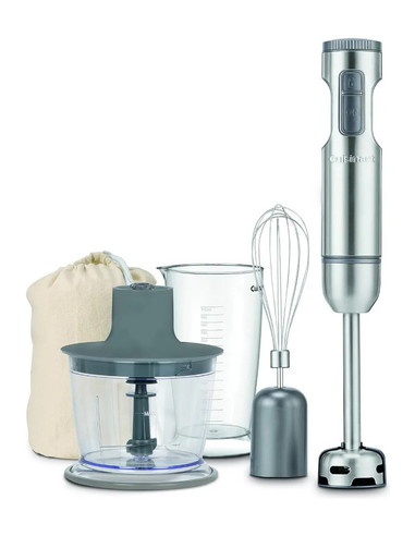 Batidora De Inmersion Cuisinart 300 W 2 Velocidades Con Accesorios Negro.