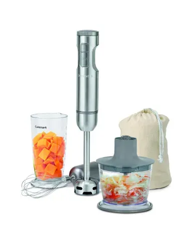Batidora De Inmersion Cuisinart 300 W 2 Velocidades Con Accesorios Negro.