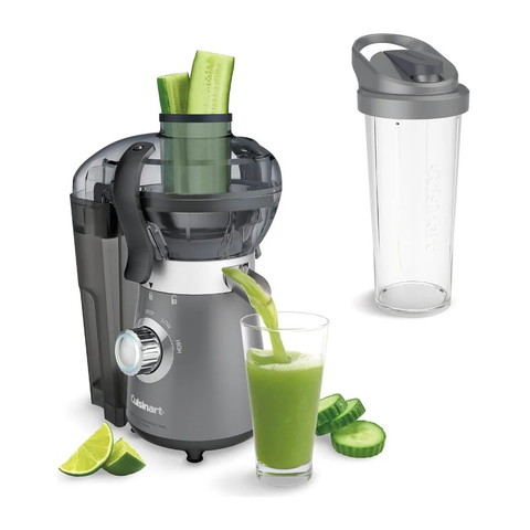 Extractor De Jugos Con Licuadora Cuisinart 450 W Con Vaso Para Licuar De 16 Onz Gris