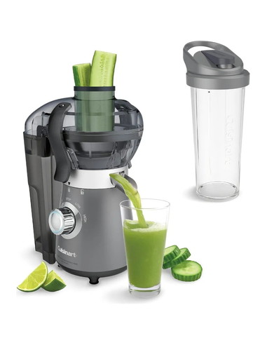 Extractor De Jugos Con Licuadora Cuisinart 450 W Con Vaso Para Licuar De 16 Onz Gris