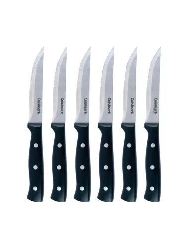 Set De Cuchillos Cuisinart Acero Inox. 6 Pcs Mango Ergonómico Negro