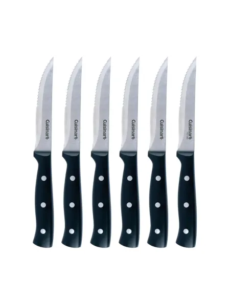 Set De Cuchillos Cuisinart Acero Inox. 6 Pcs Mango Ergonómico Negro
