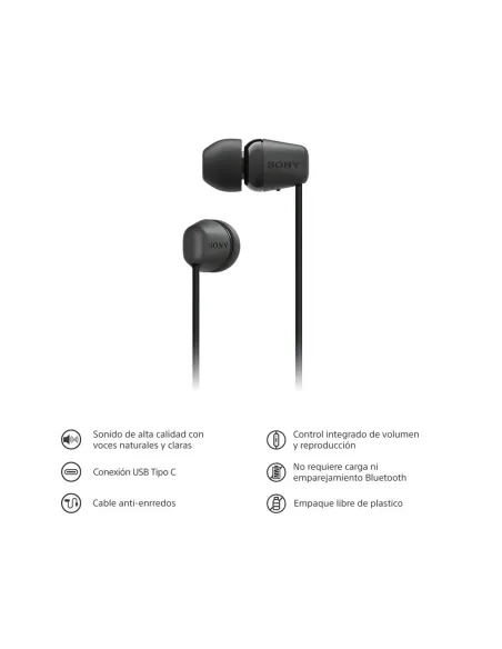 Audífonos Sony Alambrico 5 mm USB-C Microf. Integr. Negro