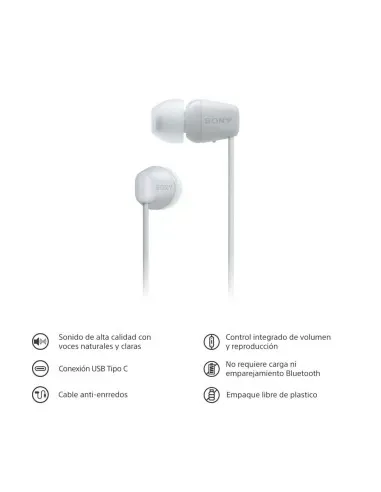 Audífonos Sony Alambrico 5 mm USB-C Microf. Integr. Blanco
