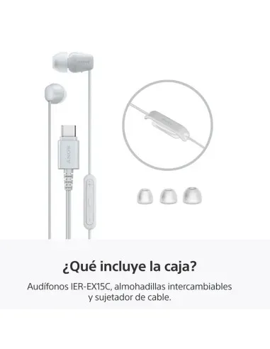 Audífonos Sony Alambrico 5 mm USB-C Microf. Integr. Blanco