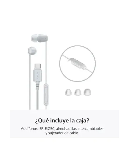 Audífonos Sony Alambrico 5 mm USB-C Microf. Integr. Blanco