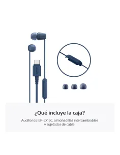 Audífonos Sony Alambrico 5 mm USB-C Microf. Integr. Azul 2