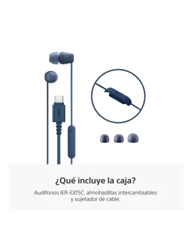 Audífonos Sony Alambrico 5 mm USB-C Microf. Integr. Azul
