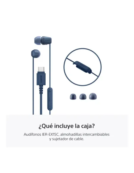 Audífonos Sony Alambrico 5 mm USB-C Microf. Integr. Azul