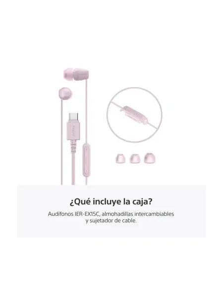 Audífonos Sony Alambrico 5 mm USB-C Microf. Integr. Rosado