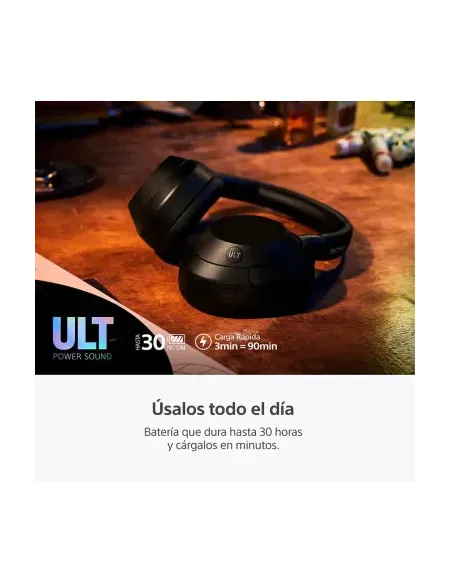 Audífonos Sony Inalámbrico Diadema Alexa Microf. Integr. 50H Dur. Negro