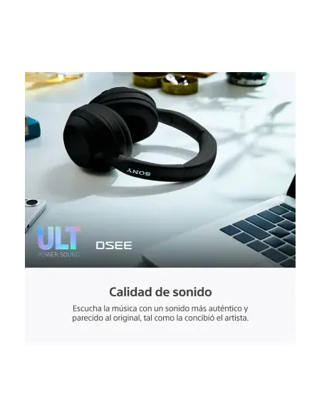 Audífonos Sony Inalámbrico Diadema Alexa Microf. Integr. 50H Dur. Negro