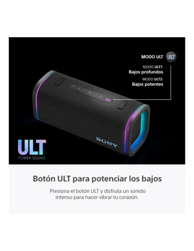 Parlante Sony Ult Field 5 Inalámbrico Ip66 Y Ip67 Bluethoo 5,7 Luces Negro