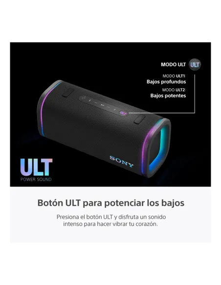 Parlante Sony Ult Field 5 Inalámbrico Ip66 Y Ip67 Bluethoo 5,7 Luces Negro
