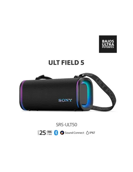 Parlante Sony Ult Field 5 Inalámbrico Ip66 Y Ip67 Bluethoo 5,7 Luces Negro