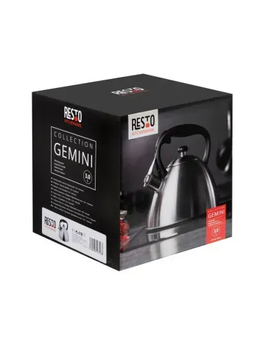 Tetera Clásica Resto Con Silbador 2.7 L Acero Inoxidable Induccion Blanca