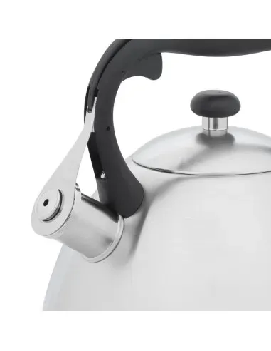 Tetera Clásica Resto Con Silbador 2.7 L Acero Inoxidable Induccion Blanca
