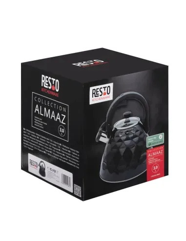 Tetera Clásica Resto Con Silbador 3.0 L Acero Inoxidable Induccion Negra