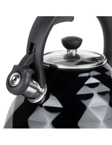 Tetera Clásica Resto Con Silbador 3.0 L Acero Inoxidable Induccion Negra