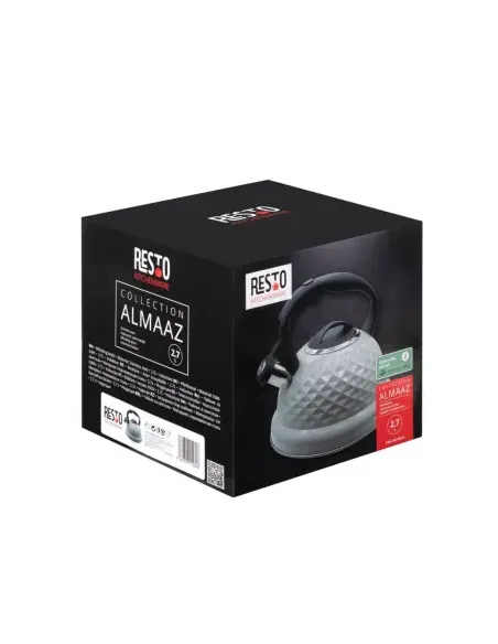 Tetera Clásica Resto Con Silbador 3.0 L Acero Inoxidable Induccion Gris