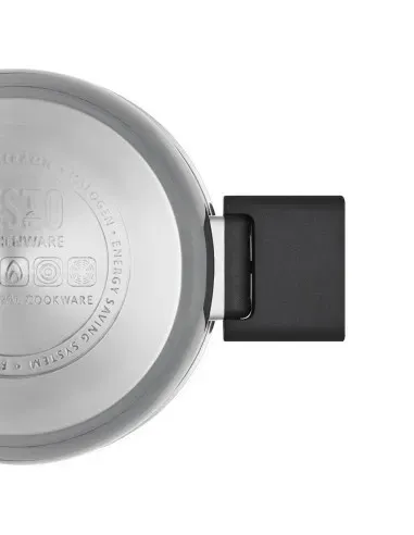 Olla Resto 1.6 L Asas Plegables-Tapa Vidrio Templado 16 cm Induccion Acero Inox
