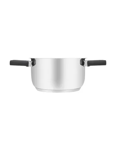 Olla Resto 1.6 L Asas Plegables-Tapa Vidrio Templado 16 cm Induccion Acero Inox