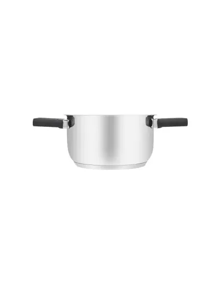 Olla Resto 1.6 L Asas Plegables-Tapa Vidrio Templado 16 cm Induccion Acero Inox