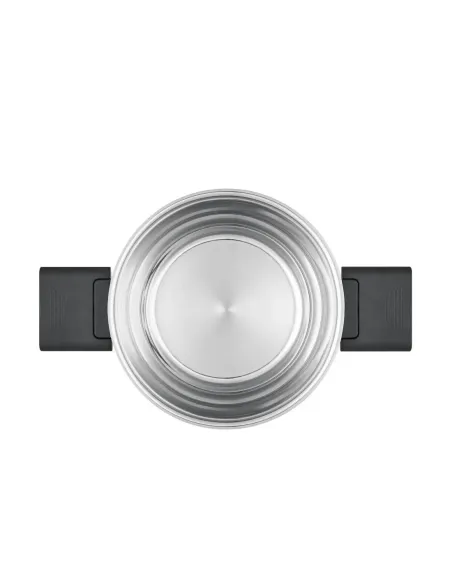 Olla Resto 1.6 L Asas Plegables-Tapa Vidrio Templado 16 cm Induccion Acero Inox