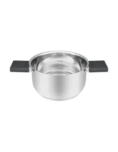 Olla Resto 1.6 L Asas Plegables-Tapa Vidrio Templado 16 cm Induccion Acero Inox 2