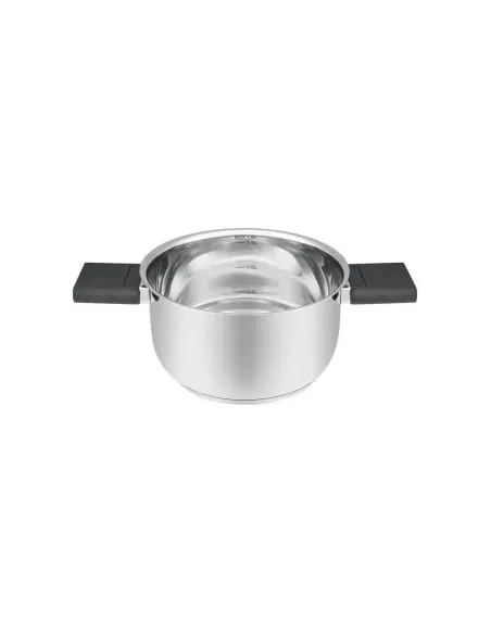 Olla Resto 1.6 L Asas Plegables-Tapa Vidrio Templado 16 cm Induccion Acero Inox